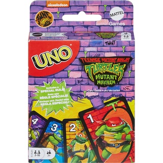 Mattel Games UNO Teenage Mutant Ninja Turtles Mutant Mayhem Kartenspiel für Familiennacht, Reisen & Camping