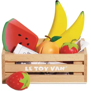 Le Toy Van – Honeybee Market Obstkiste „5 am Tag“ aus Holz | Supermarkt-Rollenspiel Lebensmittelladen, TV183