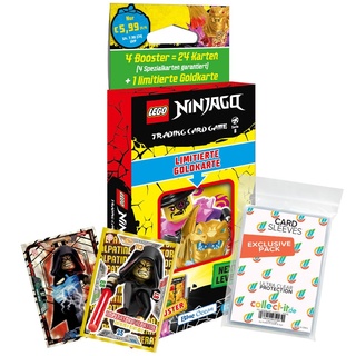Bundle mit Lego Ninjago Serie 8 Next Level Trading Cards - 1 Blister (zufällige Auswahl) + 2 Limitierte Star Wars Karten + Exklusive Collect-it Hüllen