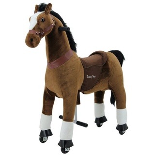 Sweety-Toys Reittier Sweety Toys 7301 Reittier Pferd CHOCOLATE auf Rollen für 4 bis 9 Jahre -RIDING ANIMAL braun