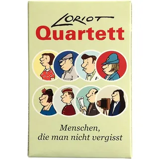 Inkognito Loriot Quartett „Menschen, die man nicht vergisst“ für 2-4 Spieler, ab 3 Jahren, 32 Karten 9,5 x 6 x 1,3 cm - 66082 ''Loriot Quartet...