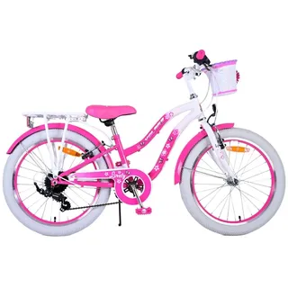 Volare Kinderfahrrad 20 ZOLL Kinder Mädchen Fahrrad Kinderfahrrad Rad LOVELY 7 Gänge 22122, 7 Gang Shimano, Kettenschaltung, 7 Gänge, Korb, Seitenständer, Gepäckträger