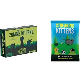 Exploding Kittens Zombie Kittens & Asmodee Streaking Kittens | Erweiterung | Partyspiel | Kartenspiel | 2-5 Spieler | Ab 7+ Jahren | 15+ Minuten Spielzeit | Deutsch