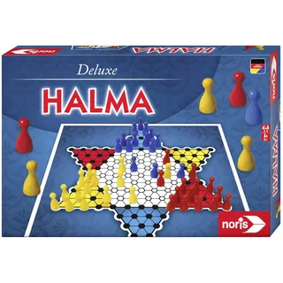 Noris 606101266 - Deluxe Halma mit Holzpöppeln – Für 2 bis 3 Spieler – Der Spieleklassiker unter den Strategiespielen, ab 6 Jahren