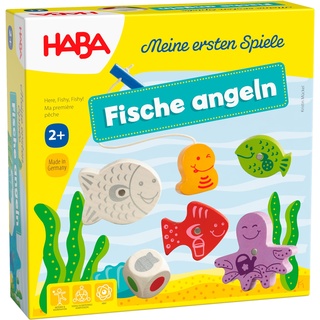 HABA Fische Angeln – Meine ersten Spiele – Angelspiel aus Holz für Kinder ab 2 Jahren – Fördert Feinmotorik, freies Spielen, Lernen & Farben-unterscheiden – 1004983001