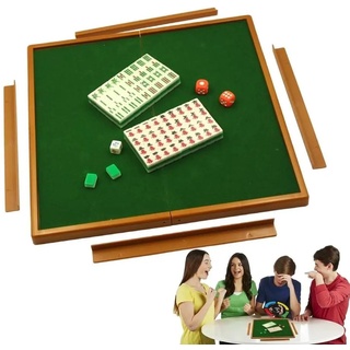 RATSTONE Mahjong,Mahjong Mahjong Set,Reise-Mahjong-Set mit klappbarem Mahjong-Tisch Tragbares lässiges Mahjong-Spiel-Set Langlebige Tischspiele für den Außenbereich Event Party Ausstattung