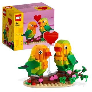LEGO 40522 Valentins-Turteltauben, Kinder zum Valentinstag-Basteln, als Tier-Spielzeug zum Bauen oder Deko