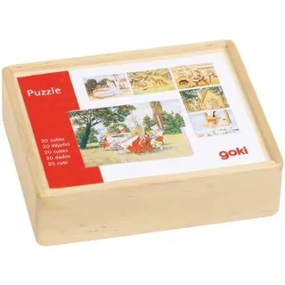 Goki Würfelpuzzle Märchen aus Holz, 20 Würfel 57877