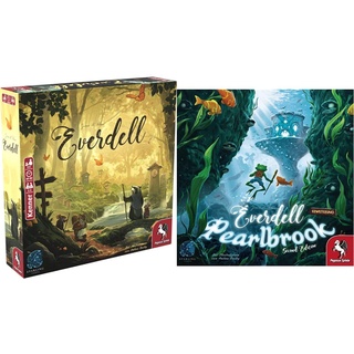 Pegasus Spiele 57600G - Everdell (deutsche Ausgabe) & 57604G Everdell: Pearlbrook, 2. Edition (deutsche Ausgabe)