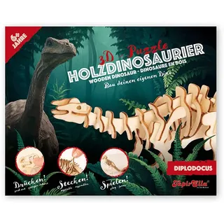 Lutz Mauder 6tlg. 3D-Puzzle "Holzdinosaurier" in Natur - ab 3 Jahren