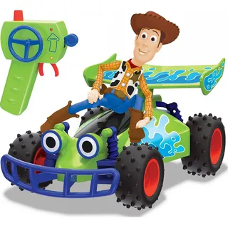 Dickie Toys 203154001 Toy Story with Armee Figur, Spielzeugauto mit Fernsteuerung, Auto, Buggy, mit Turbofunktion bis max. 7,5 km/h, Maßstab, 20 cm, ab 4 Jahren, Mehrfarbig, RC Woody 1:24