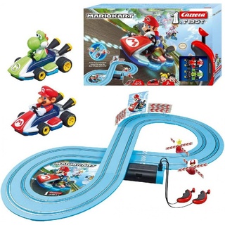 Carrera® Autorennbahn Carrera FIRST Nintendo Mario Kart Rennstrecken-Set für Kleinkinder, 2,4m elektrische Rennbahn mit Mario & Yoshi Spielzeugautos