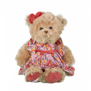 Bukowski Kuscheltier Bukowski Teddybär Elisa braun/pink mit Kleid 25 cm