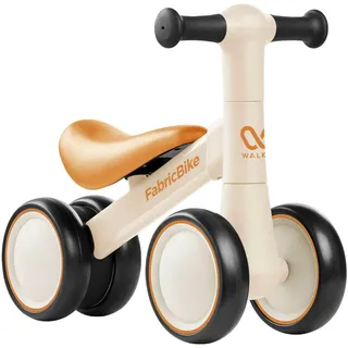 FabricBike Walker - Kinder Laufrad ab 1 Jahr, Lauflernrad für 10-24 Monate Baby, Balance Lauflernrad Spielzeug mit 4 Räder, Balance Bike ohne Pedal. (Light Sand)