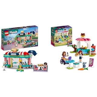 LEGO 41728 Friends Restaurant in der Innenstadt mit Spielzeug Mini-Puppen Liann & 41753 Friends Pfannkuchen-Shop Set, Kreatives Spielzeug