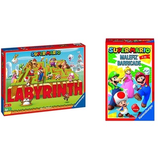 Ravensburger 26063 Familienspiele Super Mario Labyrinth, Mehrfarbig & Mitbringspiele 20529 - Super Mario Malefiz®-Spiel