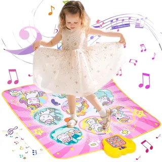 Birshe Tanzmatte für Mädchen, Tanzmatte Kinder Spielzeug Geschenke für Mädchen Alter 3 4 5 6 7 8 9 10 11 12+ Jahre, Musical Tanzmatte Spiel mit LED Anzeige, Geburtstag Weihnachten Spielzeug