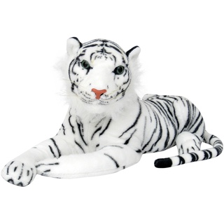 Plüschtier Tiger - liegend - weiss - 90 cm