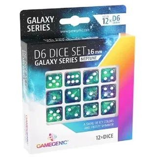 Gamegenic Spiel GGS50018 - Galaxy Series - Neptune - D6 Dice Set 16 mm (12 pcs) bunt