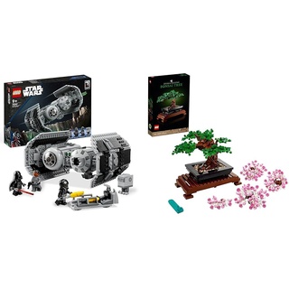 LEGO Star Wars TIE Bomber Modellbausatz mit Darth Vader Minifigur & Icons Bonsai Baum, Kunstpflanzen-Set zum Basteln für Erwachsene