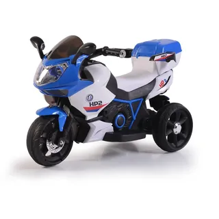 Kinder Elektromotorrad HP2 FB-6187, mit Musikfunktion, Spielzeugkorb, ab 3 Jahre blau