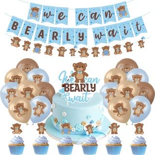 Party Deko Teddy Bär Luftballons Deko Teddybären Torten Topper Teddybär Luftballons We can Bearly Wait Girlande We can Bearly Wait Baby Shower Kuchendeko Teddy Bear Dekoration Party