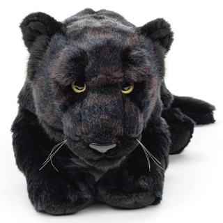 Uni-Toys - Schwarzer Panther, liegend - 44 cm (Länge) - Plüsch-Wildtier - Plüschtier, Kuscheltier