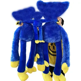 RDCIRP Übergroße Huggys Wuggys Plüsch, Horror Monster Poppys große Figur Spielzeiten Puppe Spielzeug Dekoration for Kinder Erwachsene Weihnachtsspiel-Fan Geburtstag (Color : Blau, Size : 100CM)