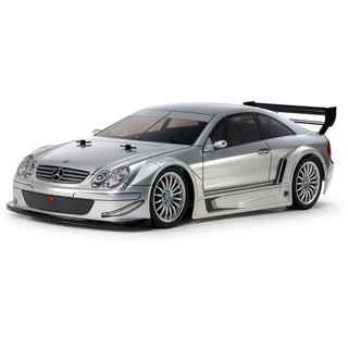 Tamiya 58722 1:10 RC MB CLK AMG 2002 TT-02 - ferngesteuertes Auto, Fahrzeug, Modellbau, Zusammenbauen, Hobby, RC Bausatz, unlackiert, Silber