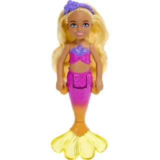 Barbie Mermaid Chelsea Doll with Wavy Blond Hair and Ombre Tail, Mermaid Toys, Headband Accessory