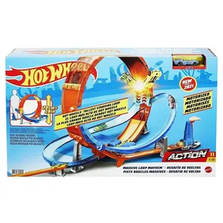 Mattel® Spielzeug-Rennwagen Mattel HCB00 - Hot Wheels - Looping-Action Spielset, Autorennbahn mit bunt