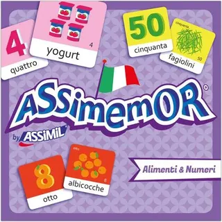 Assimemor, Alimenti & Numeri - Speisen & Zahlen (Kinderspiel) Das kinderleichte Italienisch-Gedächtnisspiel