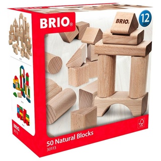 BRIO® Steckspielzeug »Brio Kleinkindwelt Holz Bausteine Natur Holzbausteine 50 Teile 30113«