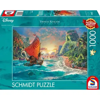 Schmidt Spiele 58030 Thomas Kinkade, Disney, Vaiana, Moana, 1000 Teile Puzzle, Normal