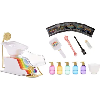 Rainbow High 567448E7C Salon Playset, Frisörsalon mit Salon-Stuhl mit Wasserfunktion und über 20 weiteren Überraschungen