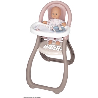 Smoby - Baby Nurse Puppenhochstuhl – Puppenstuhl mit Teller und Löffel, Puppen-Zubehör für Puppen bis 42 cm, für Kinder ab 18 Monaten