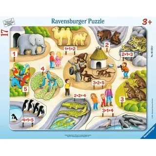 RAVENSBURGER 05233 Kinderpuzzle Rahmenpuzzle Erstes Zählen bis 5, 17 Teile