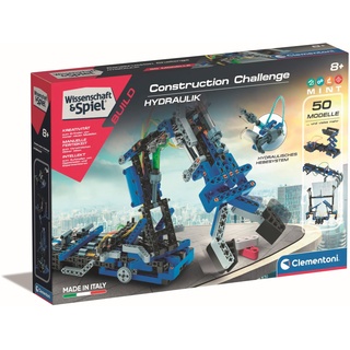 Clementoni Construction Challenge - Hydraulik, Bausatz für einen hydraulischen Arm, Mechanik & Technik, Spielzeug Kinder ab 8 Jahren von Clementoni 59279, Mehrfarben