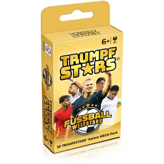 Gomazing TRUMPFSTARS Fußball Weltstars - 50 Karten - Cooles Design - Kartenspiel für 2 Spieler - Alter 6+ - Fußballkarten - Deutsch