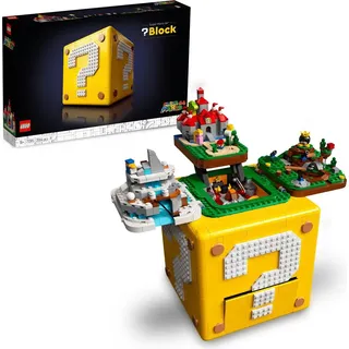 LEGO Fragezeichen-Block aus Super Mario 64, 3D Set für Erwachsene mit Prinzessin Peach und Yoshi Mikro-Figuren, kreative Geschenk 71395