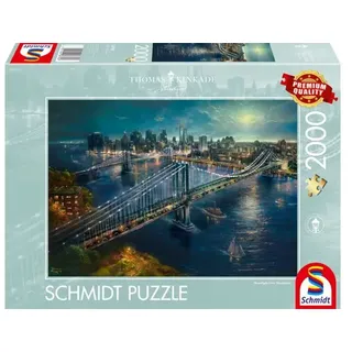 Schmidt Spiele - Erwachsenenpuzzle - Thomas Kinkade Studios: Mond über Manhatten, 2.000 Teile Puzzle