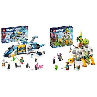LEGO 71460 DREAMZzz Mr. Oz Weltraumbus, zweifach baubares Raketen-Bus-Spielzeug & 71456 DREAMZzz Mrs. Castillos Schildkrötenbus, baue das Wohnmobil-Spielzeug