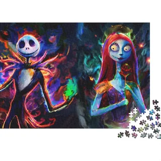 Nightmare Before Christmas Puzzle 1000 Teile,Puzzles Für Erwachsene,Unmögliches Puzzles Spielzeug, Bunte Fliesen Spiel,Jack 1000 Puzzle Dekoration Jugendliche Geschenke Puzzle 1000pcs (75x50cm)