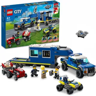 LEGO 60315 City Mobile Polizei-Einsatzzentrale Spielzeug mit Polizeiauto für Jungen und Mädchen, mit Gefängnisanhänger, Drohne, Traktor und Min... - Bunt