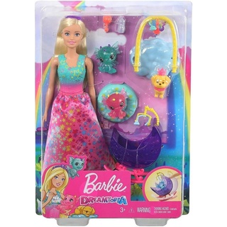Mattel® Anziehpuppe Barbie GJK51 - Dreamtopia Drachen Kindergarten Spielset mit Prinzessin bunt