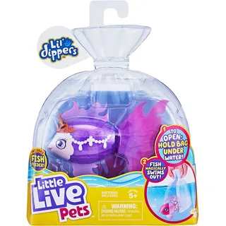 Little Live Pets Einzelpackung Lil’ Dippers Seaqueen - Lil’ Dippers Wow“-Effekt beim Auspacken im Wasser und interaktivem Füttern