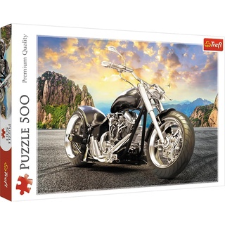 Trefl, Puzzle, Schwarzes Motorrad, 500 Teile, Premium Quality, für Erwachsene und Kinder ab 10 Jahren