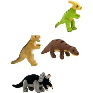 Dinosaurier 4er Set Plüsch ca. 12 cm sortiert Stofftier, Dino Saurier als Mitgebsel oder zum Sammeln und Spielen von Bauer - Diene Tiere mir Herz