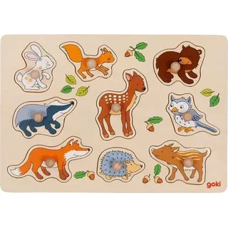 Goki 57387 - Steckpuzzle Waldtiere