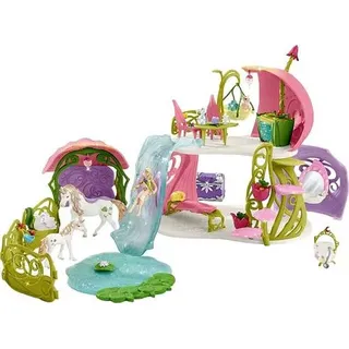 schleich® bayala® 42445 Glitzerndes Blütenhaus mit Einhörnern, See und Stall